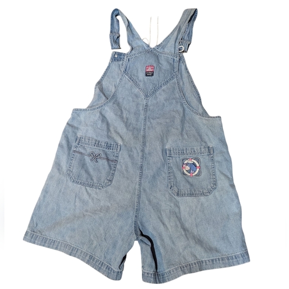 Vintage Disney Eeyore Overalls Shortalls L Anchors Away 90s Embroidered Retro - Picture 2 of 13
